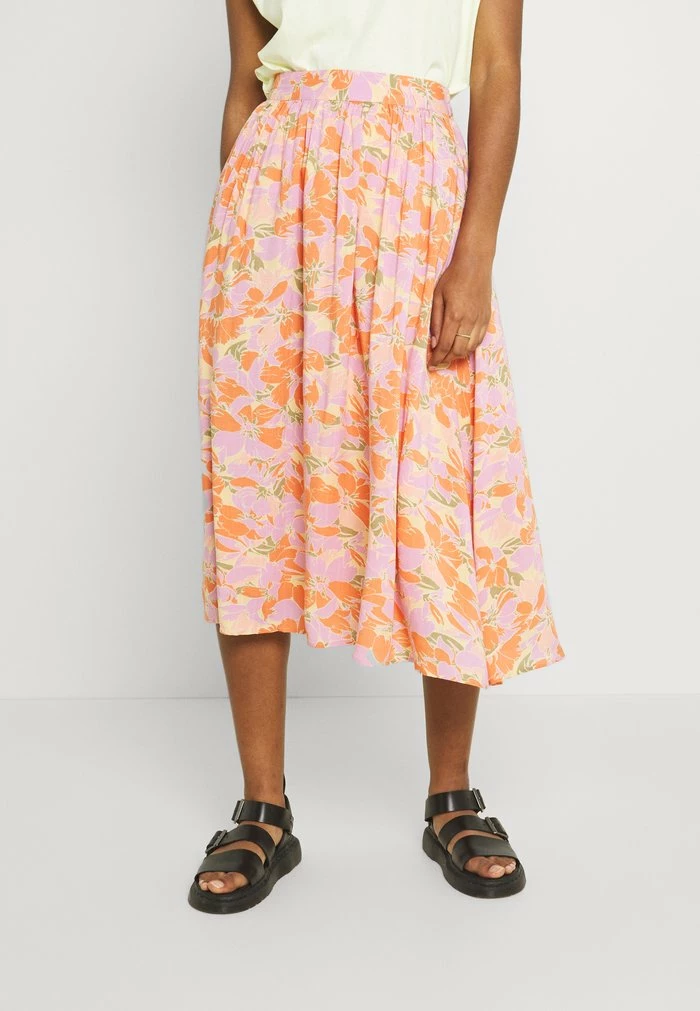 YASJUNA MIDI SKIRT - Jupe Trapèze - Golden Straw 1 YASJUNA MIDI SKIRT - Jupe Trapèze - Golden Straw