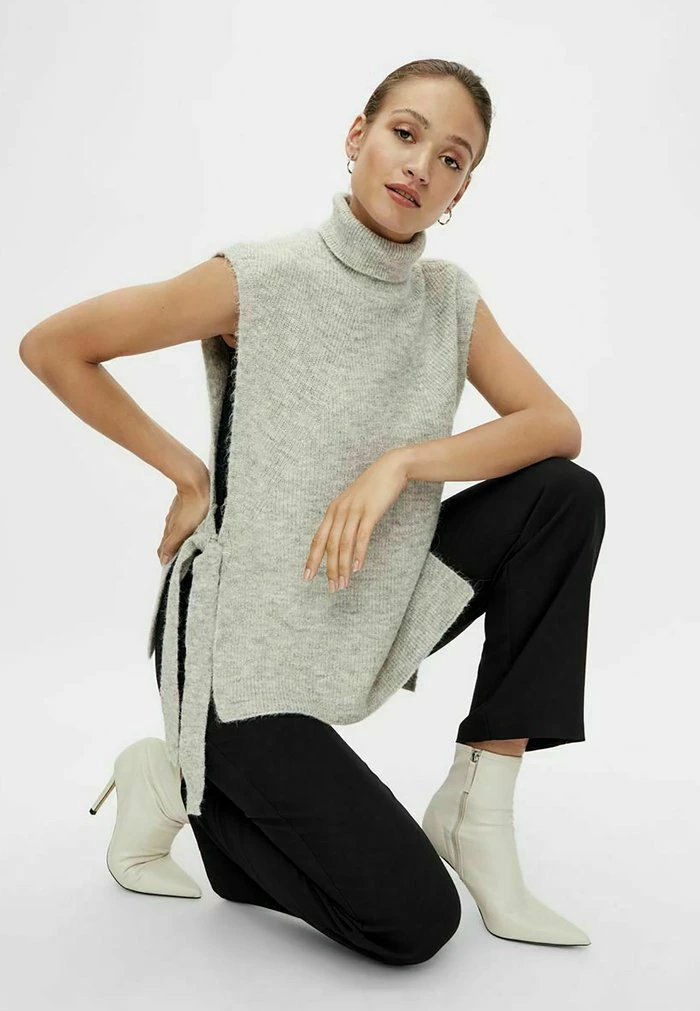 YASMARINA - Veste Sans Manches - Light Grey Melange 5 YASMARINA - Veste Sans Manches - Light Grey Melange – Image 5