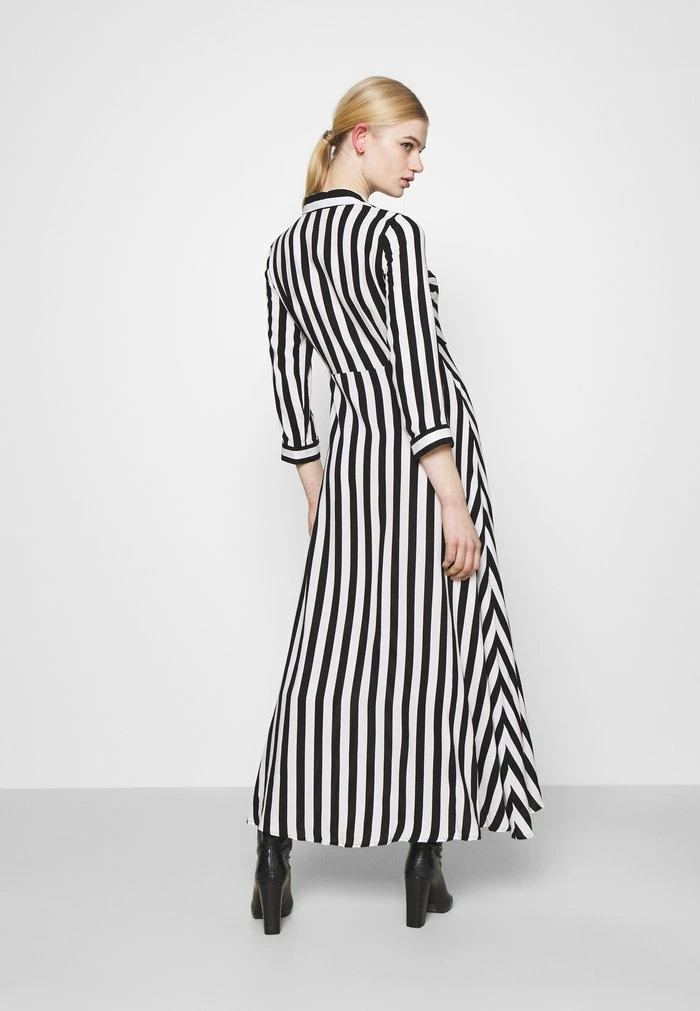 YASSAVANNA LONG SHIRT DRESS - Robe Chemise - Black/ White Stripes 3 YASSAVANNA LONG SHIRT DRESS - Robe Chemise - Black/ White Stripes – Image 3