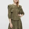 MIT RÜSCHEN YASTARA - Blouse - Military Olive
