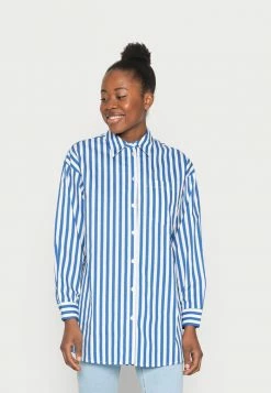 YAS OVERSIZE - Chemisier - Palace Blue/white Stripe