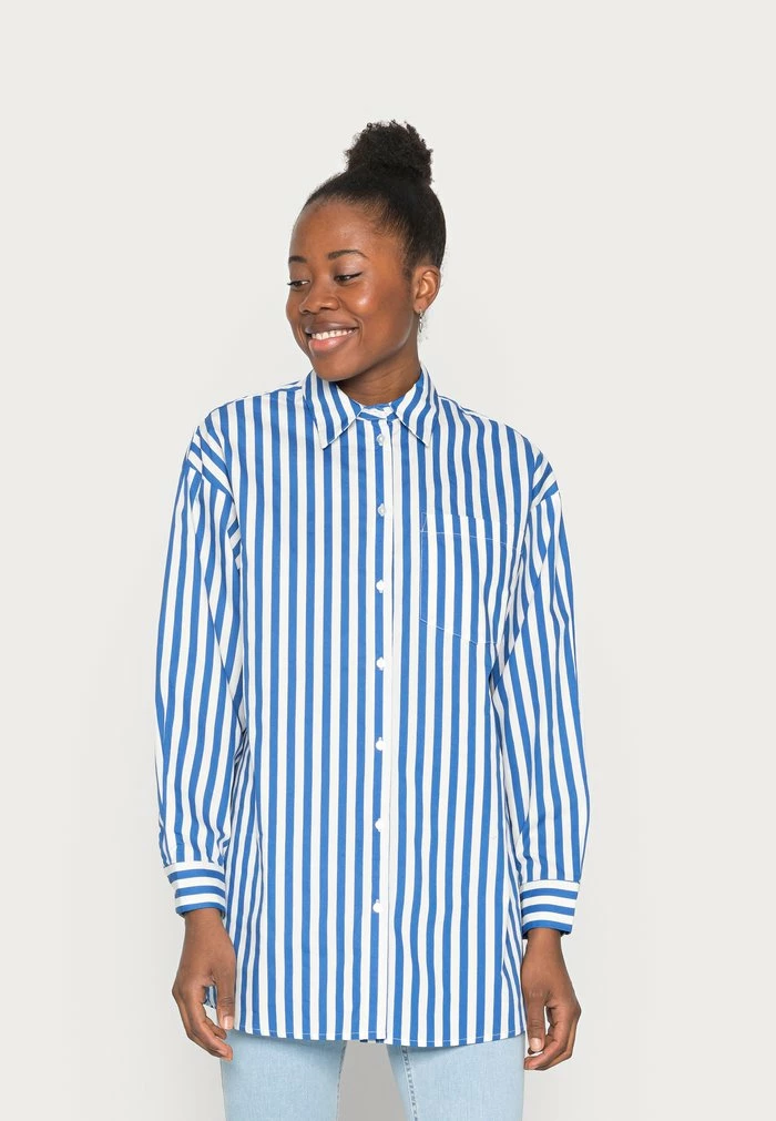 YAS OVERSIZE - Chemisier - Palace Blue/white Stripe 1 YAS OVERSIZE - Chemisier - Palace Blue/white Stripe