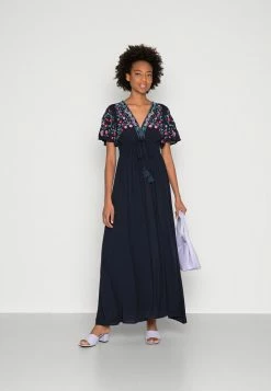 YAS Soldes Boutique 21 YASCHELLA DRESS - Robe Longue - Sky Captain Embroidery