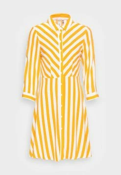 YASSAVANNA 3/4 SHIRT DRESS - Robe Chemise - Radiant Yellow/white -YAS Soldes Boutique 2262fec51eda4b89bf5288b3da584ec6