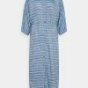 YASELMA LONG SHIRT DRESS - Robe De Jour - Cashmere Blue/white