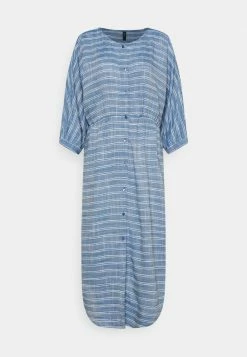 YASELMA LONG SHIRT DRESS - Robe De Jour - Cashmere Blue/white