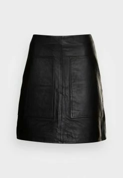 YASZONI HW LEATHER SKIRT - Minijupe - Black -YAS Soldes Boutique 2a6e3abd52fb4b9787c94d716792ab1c