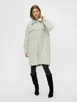 YAS MANTEL - Manteau Court - Light Grey Melange