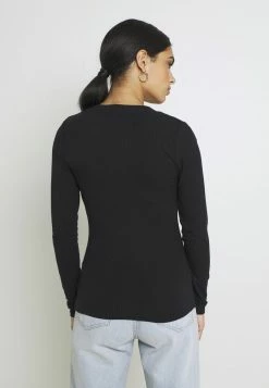 YASBLAX BUTTON - T-shirt à Manches Longues - Black -YAS Soldes Boutique 451563a72b954c658f2ea4280e577653