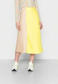 YASKALINA MIDI SKIRT - Jupe Trapèze - Lemon Tonic Beige