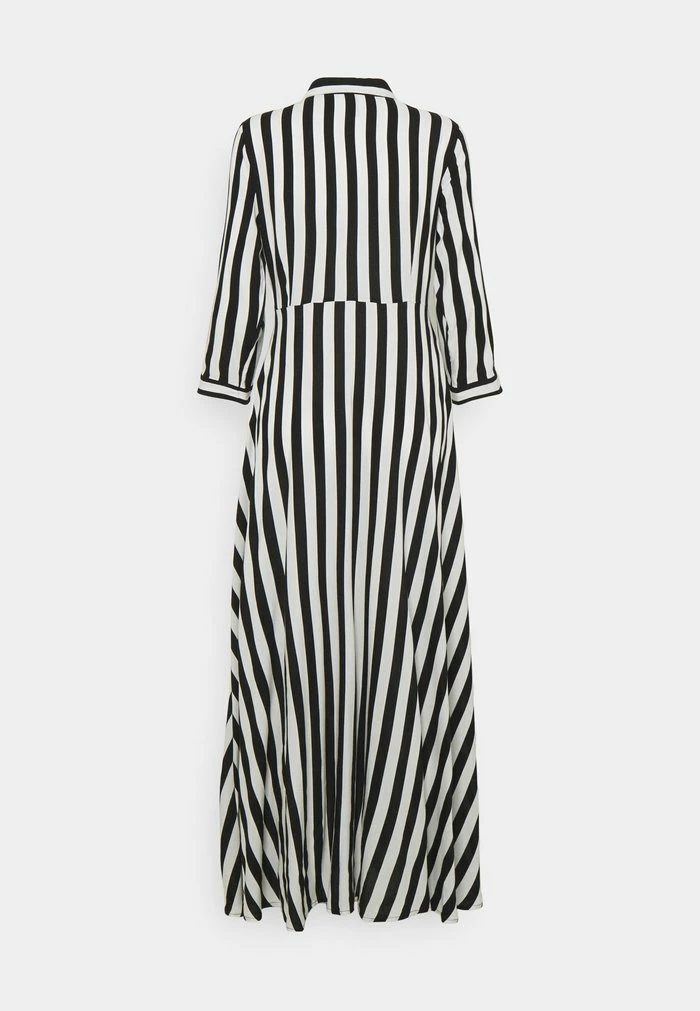 YASSAVANNA LONG SHIRT DRESS - Robe Chemise - Black/ White Stripes 8 YASSAVANNA LONG SHIRT DRESS - Robe Chemise - Black/ White Stripes – Image 8