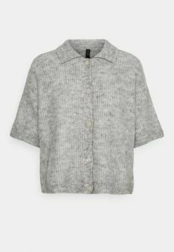 YASALVA CARDIGAN - Gilet - Grey Melange -YAS Soldes Boutique 4fbe6eb50b274760849a11bb0a0eb558