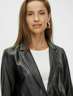 YAS Veste En Cuir - Black -YAS Soldes Boutique 5a2aa456267e453a8ac1c00767a79e37