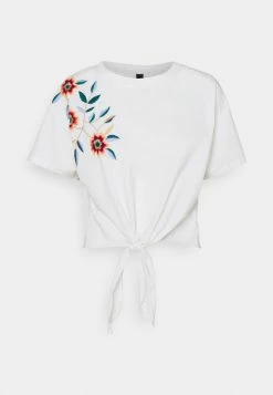 YASFABIAN KNOT TEE - T-shirt Imprimé - Star White/embroidery