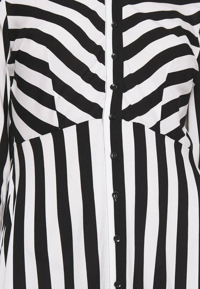 YASSAVANNA LONG SHIRT DRESS - Robe Chemise - Black/ White Stripes 5 YASSAVANNA LONG SHIRT DRESS - Robe Chemise - Black/ White Stripes – Image 5