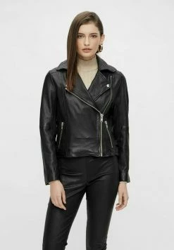 YAS Veste En Cuir - Black