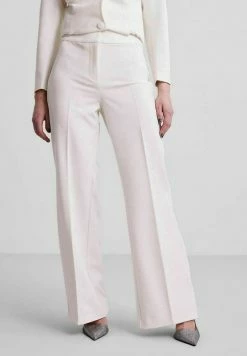 YAS HIGH WAIST BRIDGET - Pantalon Classique - Star White