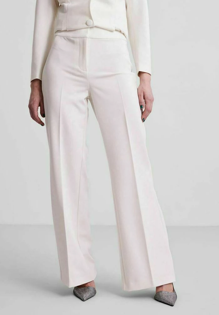 YAS HIGH WAIST BRIDGET - Pantalon Classique - Star White 1 YAS HIGH WAIST BRIDGET - Pantalon Classique - Star White