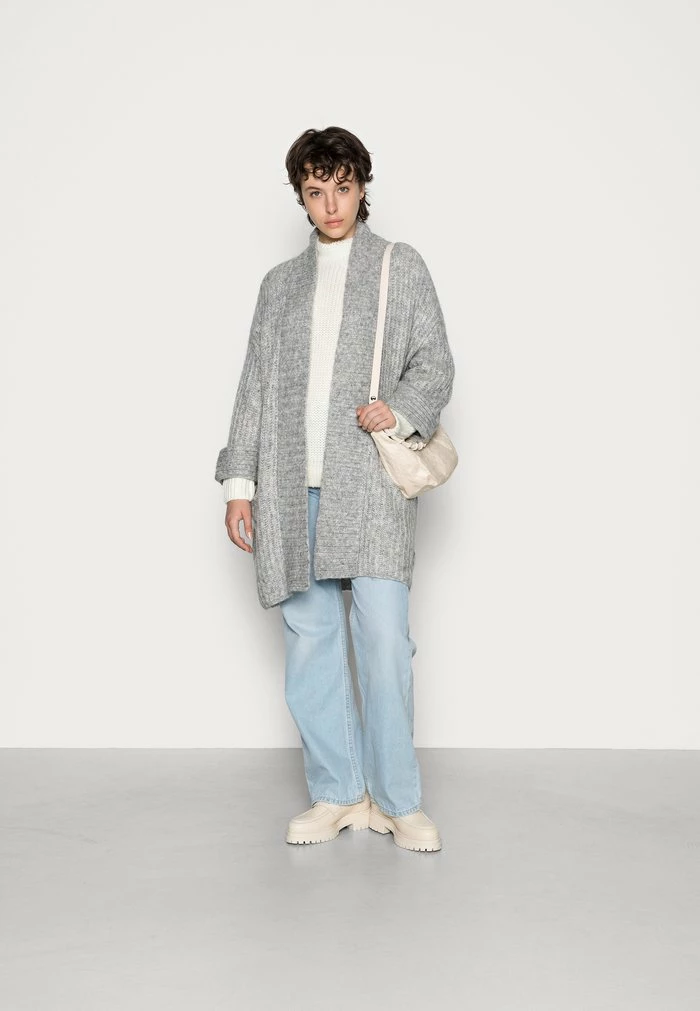 YASSUDANA CARDIGAN - Gilet - Light Grey Melange 2 YASSUDANA CARDIGAN - Gilet - Light Grey Melange – Image 2