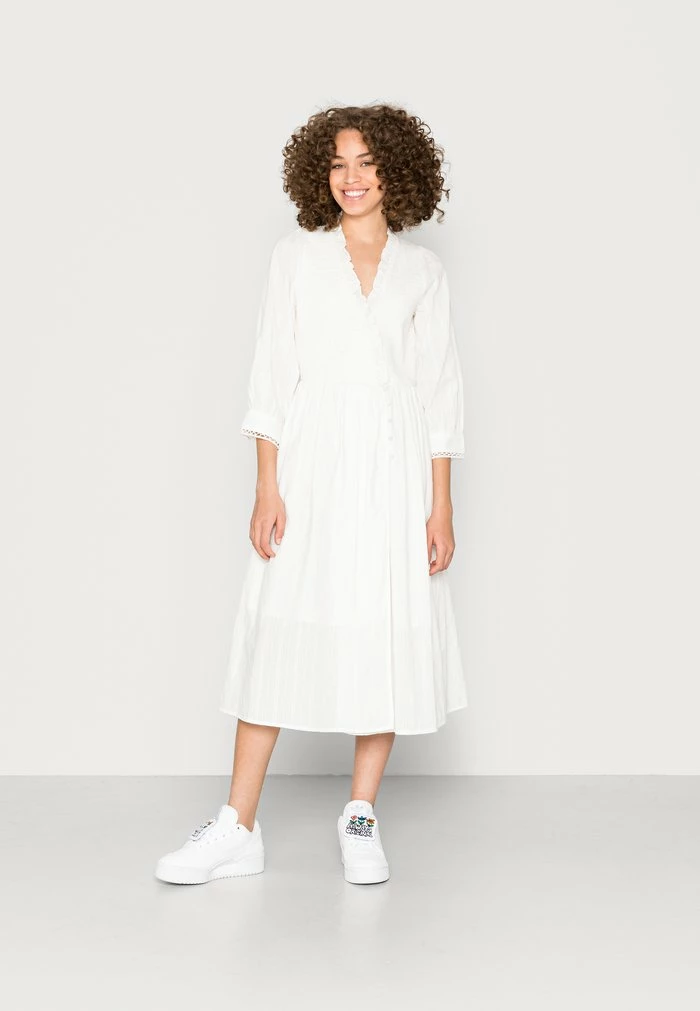 YASLULLA MIDI WRAP DRESS - Robe De Jour - Star White 1 YASLULLA MIDI WRAP DRESS - Robe De Jour - Star White