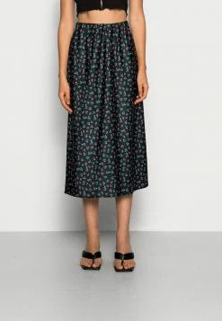 YASCHERRY HW MIDI SKIRT VIP - Jupe Trapèze - Black/cherry