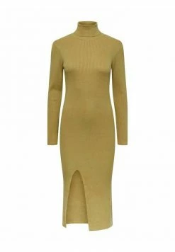 YAS ROLLNECK DRESS - Robe Pull - Khaki