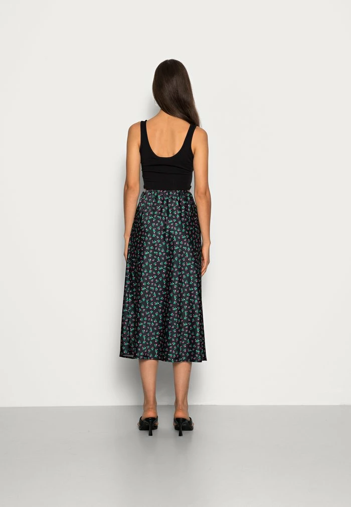 YASCHERRY HW MIDI SKIRT VIP - Jupe Trapèze - Black/cherry 3 YASCHERRY HW MIDI SKIRT VIP - Jupe Trapèze - Black/cherry – Image 3