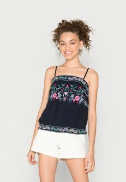 YASCHELLA STRAP FEST - Débardeur - Sky Captain/white Embroidery