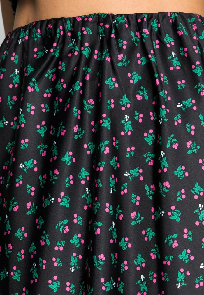 YASCHERRY HW MIDI SKIRT VIP - Jupe Trapèze - Black/cherry 5 YASCHERRY HW MIDI SKIRT VIP - Jupe Trapèze - Black/cherry – Image 5