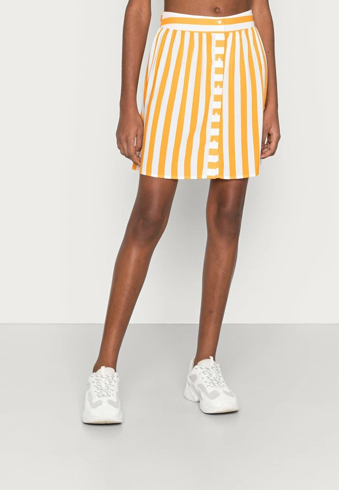 YASSAVANNA SKIRT - Minijupe - Radiant Yellow/white 1 YASSAVANNA SKIRT - Minijupe - Radiant Yellow/white