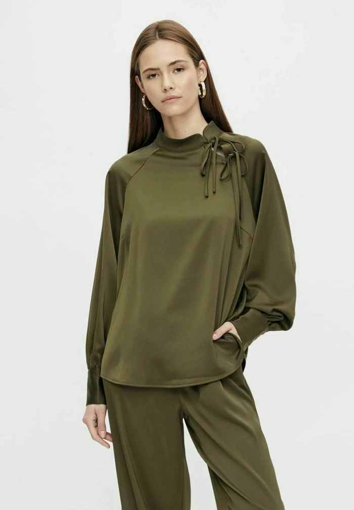 YAS LANGARM NINA - Blouse - Dark Olive 1 YAS LANGARM NINA - Blouse - Dark Olive