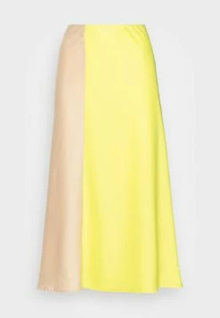 YASKALINA MIDI SKIRT - Jupe Trapèze - Lemon Tonic/beige -YAS Soldes Boutique 9ffa7f5b1b454eab93d5a3f1f1fc54fa