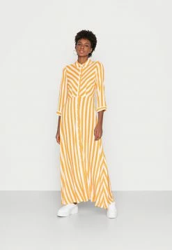 YASSAVANNA LONG SHIRT DRESS - Robe Longue - Radiant Yellow/white Stripe