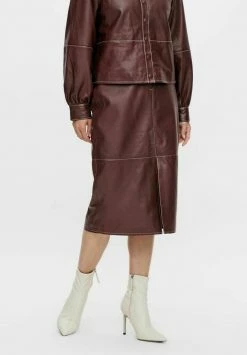 YASBITTEN - Jupe En Cuir - Bitter Chocolate