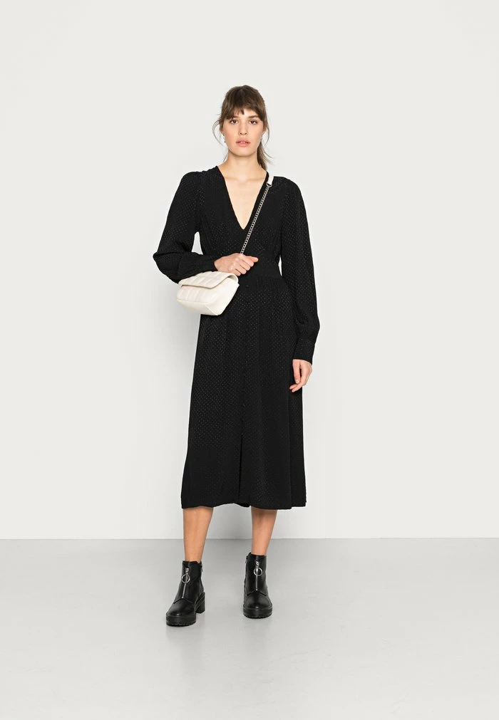 YASNELLI MIDI DRESS - Robe Chemise - Black 2 YASNELLI MIDI DRESS - Robe Chemise - Black – Image 2