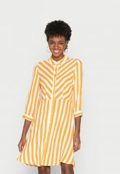 YASSAVANNA 3/4 SHIRT DRESS - Robe Chemise - Radiant Yellow/white