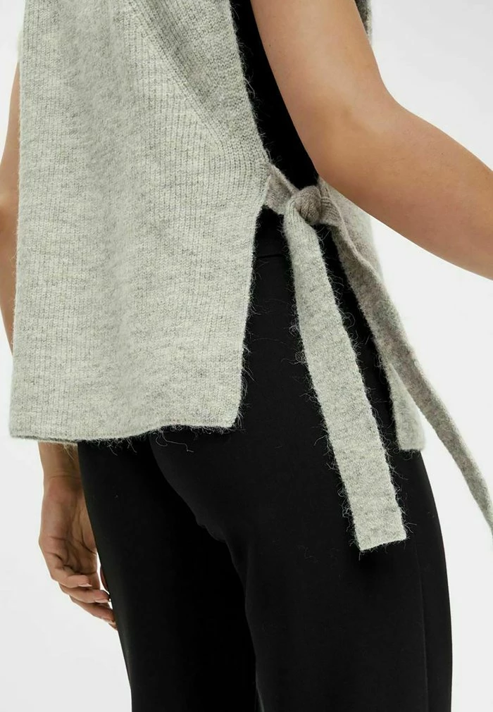 YASMARINA - Veste Sans Manches - Light Grey Melange 4 YASMARINA - Veste Sans Manches - Light Grey Melange – Image 4