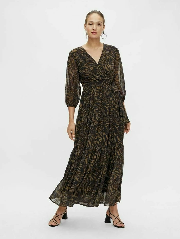YAS Robe Longue - Black/light Brown 2 YAS Robe Longue - Black/light Brown – Image 2