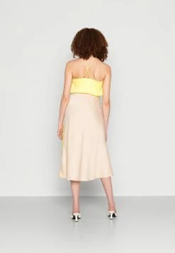 YASKALINA MIDI SKIRT - Jupe Trapèze - Lemon Tonic/beige -YAS Soldes Boutique c51e5bc813594e1488a9861b7fc3e9c7