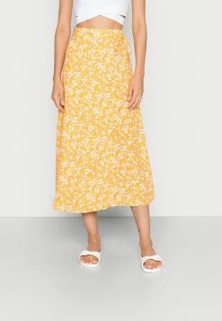 YASDOMILLA LONG WRAP SKIRT - Jupe Crayon - Radiant Yellow Domilla