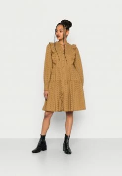 YASSANNA DRESS - Robe Chemise - Dull Gold