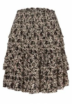 YAS LOPA - Jupe Trapèze - Schwarz Kitt -YAS Soldes Boutique cd1646dae0514299814d00c68f93d85b