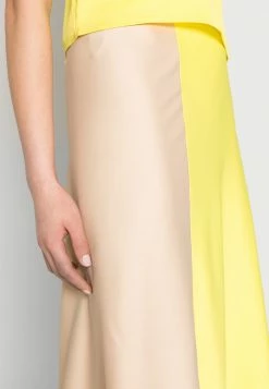 YASKALINA MIDI SKIRT - Jupe Trapèze - Lemon Tonic/beige -YAS Soldes Boutique cd6690b0c8944eb3829336060d50951e