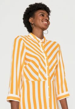 YASSAVANNA 3/4 SHIRT DRESS - Robe Chemise - Radiant Yellow/white -YAS Soldes Boutique cec24ad5962b4543937d362253ef972f