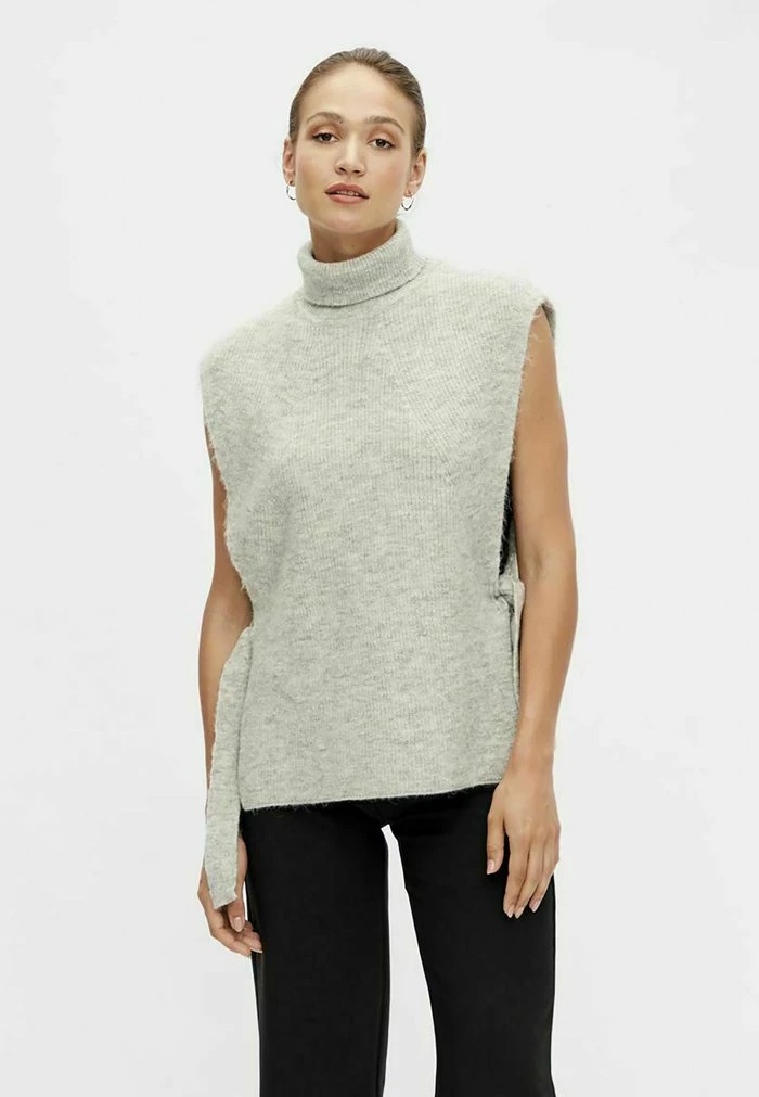 YASMARINA - Veste Sans Manches - Light Grey Melange 1 YASMARINA - Veste Sans Manches - Light Grey Melange