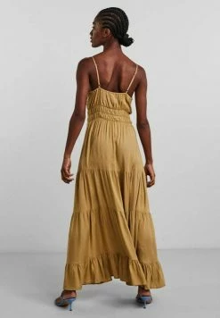 YAS SIRALA LONG DRESS - Robe Longue - Khaki -YAS Soldes Boutique e301f51363d74ef89a317401b0f267ba