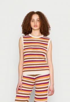 YASFREESIA VEST - Pullover - Cloud Dancer/freesia Stripe