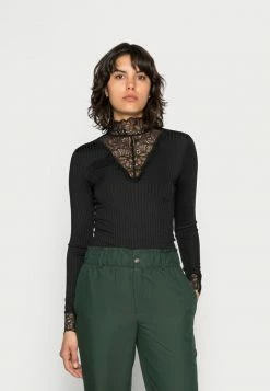 YASBLACE HIGH NECK - T-shirt à Manches Longues - Black