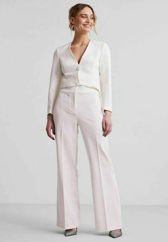 YAS HIGH WAIST BRIDGET - Pantalon Classique - Star White 2 YAS HIGH WAIST BRIDGET - Pantalon Classique - Star White – Image 2