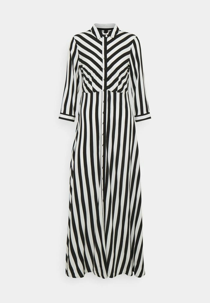 YASSAVANNA LONG SHIRT DRESS - Robe Chemise - Black/ White Stripes 6 YASSAVANNA LONG SHIRT DRESS - Robe Chemise - Black/ White Stripes – Image 6